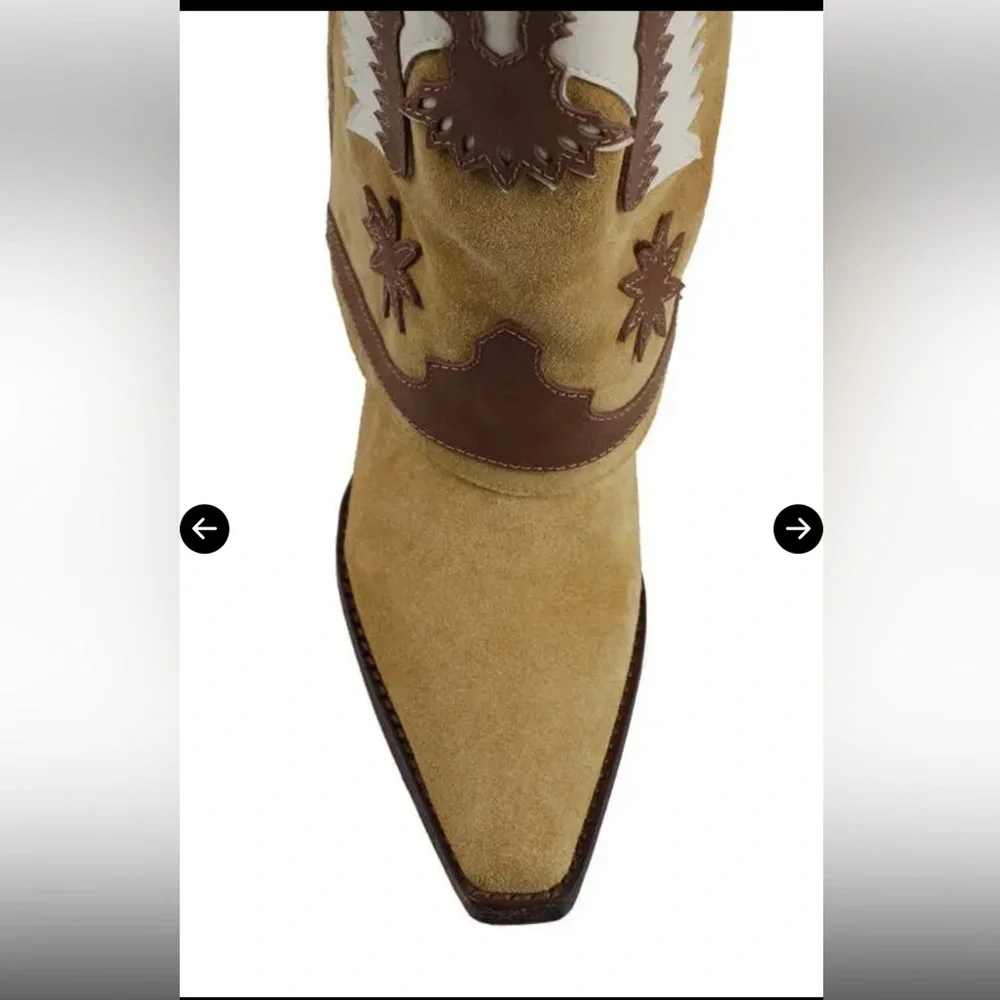 ZIGI Hungria Knee High Western Boot In Natural $400 gently used size 6